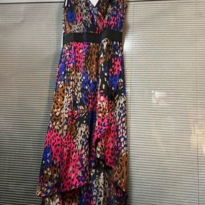 High Low Animal Printed Maxi Dress